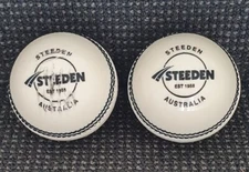 🔶️2 VINTAGE STEEDEN AUSTRALIA PRO START SYNTHETIC WHITE CRICKET BALL INDIA 156g