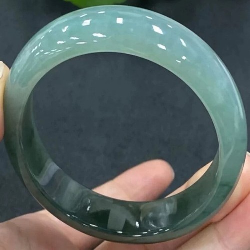 Ice Nuo Oil Green Jade Bracelet with Circle, Noble Consort Jade Bracelet - Picture 5 of 11