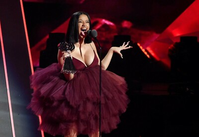 cardi b princess dress Cardi B Pearl Pink Strapless Princess Gown 2019 Diamond Ball