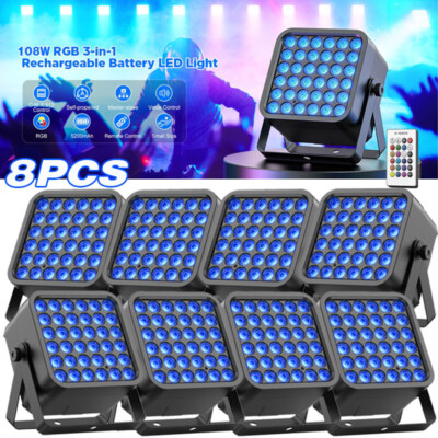 Rechargeable Par Light RGB Battery Powered Wireless DMX APP 36LED DJ Uplight