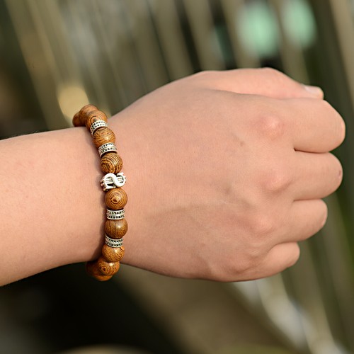 Natural Wood 10mm Money Beaded Bracelets Helps To Achieve Success Lucky Jewelry - Picture 8 of 9