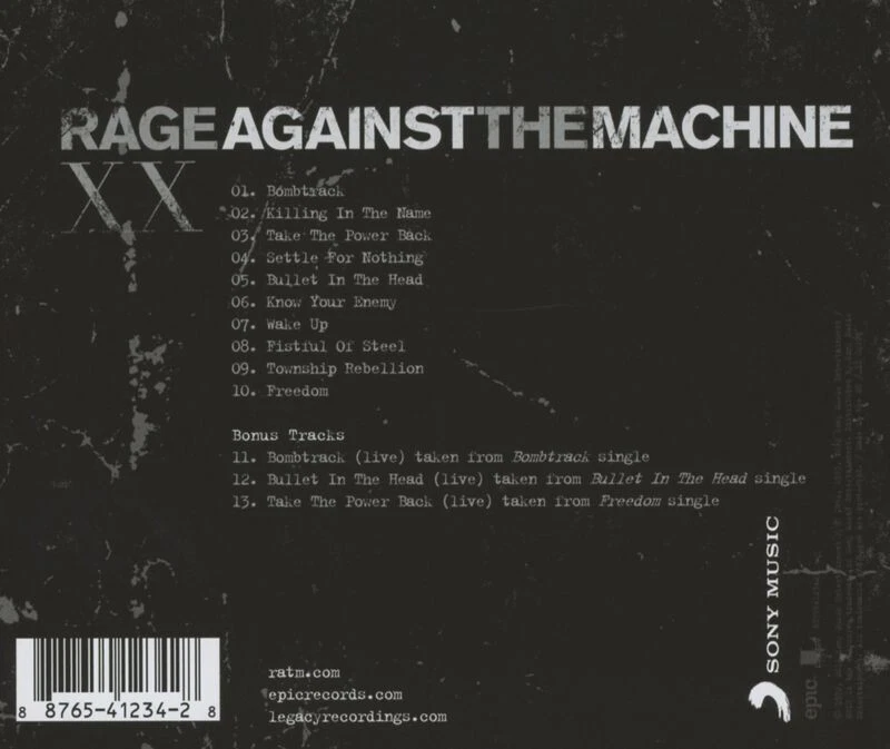 RAGE AGAINST THE MACHINE--"XX--20TH ANNIVERSARY EDITION"---(CD)---NEU & OVP - Bild 2 von 3