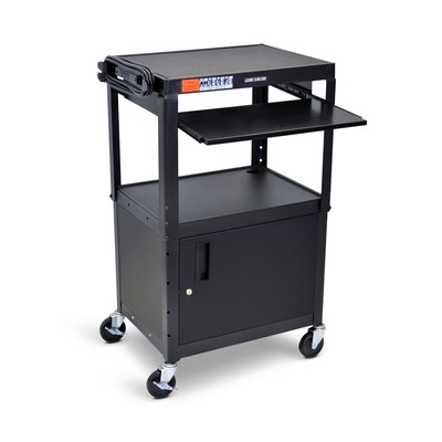 Metallwagen mit Keyboard + Unterschrank, schwarz