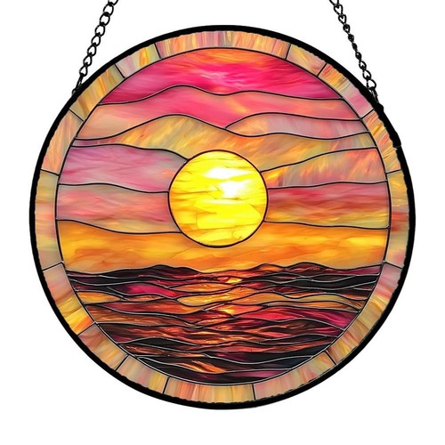 Sun Mountain Buntglas Fenster hängend Sonnenfänger Acryl Garten Veranda D1N1 - Bild 12 von 14