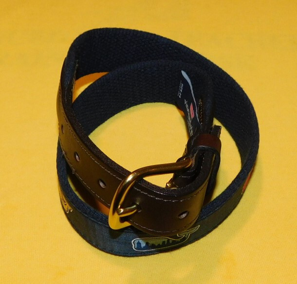 Vineyard vines black leather belt Vintage Vineyard Vines Mens Belt 34 USA Labrador Dogs Brass  main image 2