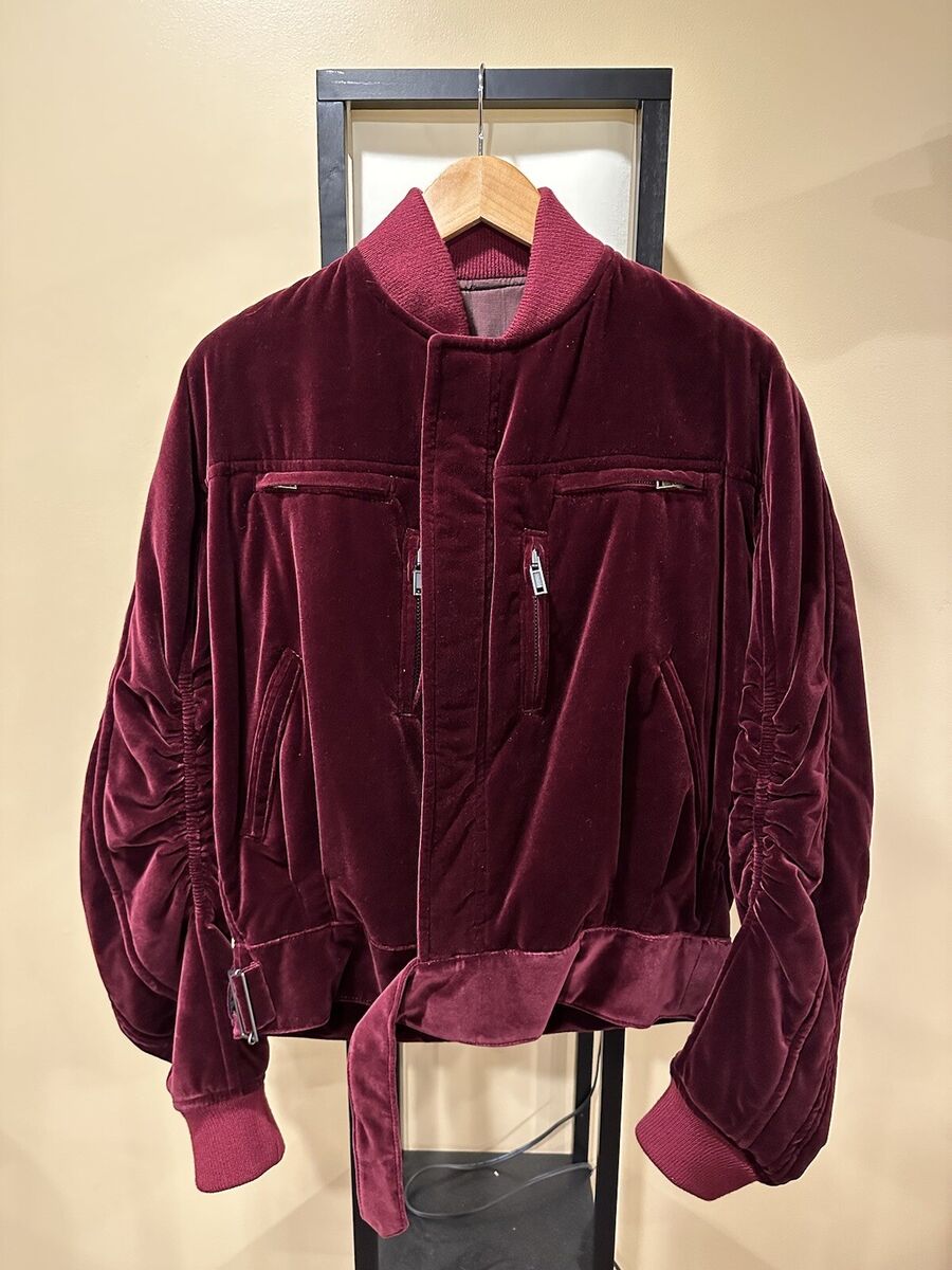 Haider Ackermann Underground Red Velvet Bomber Jacket 2020 Haider Ackermann Underground Red Velvet Bomber Jacket 2020