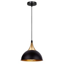 Industrial Ceiling Pendant Light Metal Dome Shade Black Hanging Retro Lamp E27