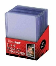 25 Ultra Pro Regular 3x4 Toploaders Top Loaders Card Protection Hard Sleeve 