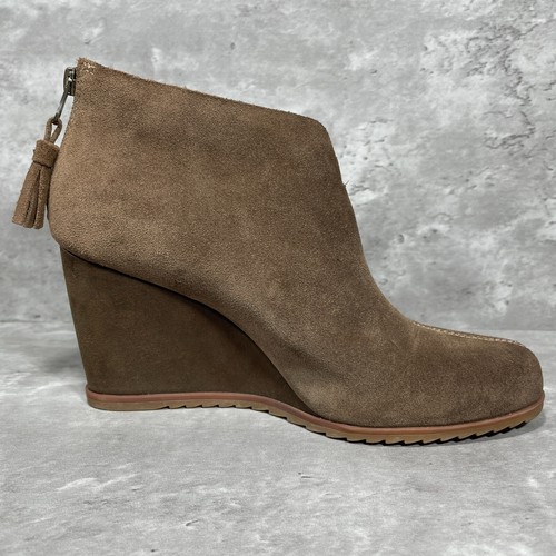 Korks Ankle Booties Brown Suede Heeled With Rear Zip Closure Women's Size 7.5 M - Picture 9 of 12