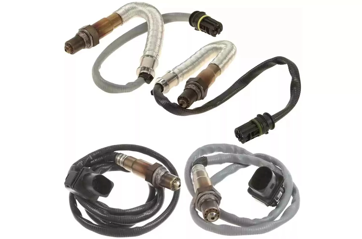 A four-piece upstream and downstream Bosch oxygen sensor kit for 2006-2013 BMWs, displayed on a white background.