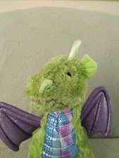 Zephyr Dragon Plush 10" Green Purple Stuffed Animal 7570 Melissa  Doug