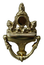 Virginia Metalcrafters 17-3 English Door Knocker Polished Brass VTG Made in USA