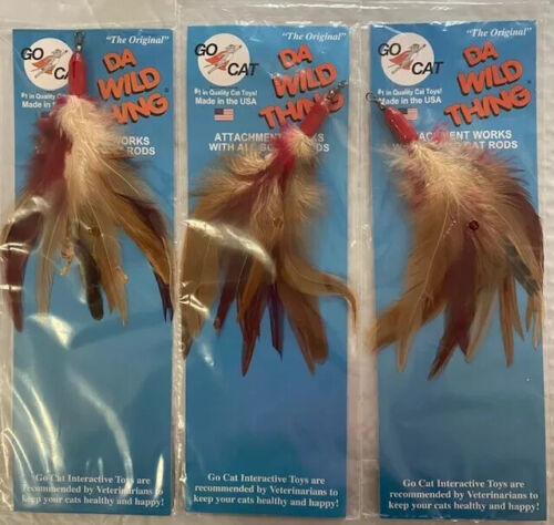 3 COUNT GO CAT DA BIRD REFILL FEATHERS ASSORTED COLORS - Picture 2 of 8