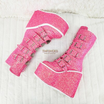 pink glitter boots