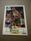 Nate McMillan Signed 1990-91 Fleer #181 Seattle Supersonics NBA NC State College