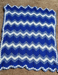 Just made Hand crocheted  colorful Chevron stitch  LAP BLANKET /AFGHAN 30 X 39