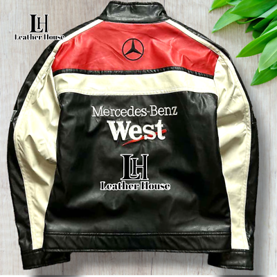 Mercedes Leather Jacket Vintage Mercedes Racing Jacket Biker