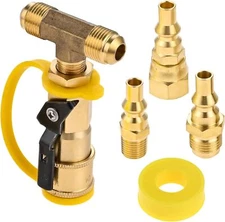 1/4" Tee Propane Quick Connect Fittings Kit for RV and Propane Hose Connection