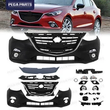Front Bumper Cover Grill Fog Light Bracket Assembly For 2014-2016 Mazda 3 Mazda3