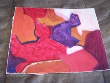 Original Watercolor By Peg Humphreys , Bright Abstract 13.5"x 11"