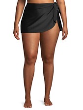Time and Tru Women's Plus Size Swimsuit Skirt Black SIZE M        --P3--