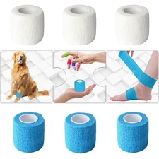 6 Rolls Self-Adhesive Bandage Wrap 2 Inch X 5 Yards Cohesive Breathable Vet Wrap
