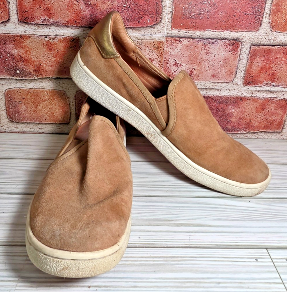 Women's Ugg Cas Brown Suede Slip-On Comfort Sneakers Size 8 1019217