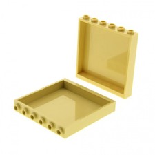 2x Lego Panele 1x6x5 beige Mauer Wand Element Burg 35286 59350 59349