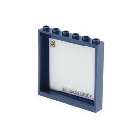 1x Lego Panels 1x6x5 Dark Blue Wall Agents MISSION LETTER 8635 59349pb014