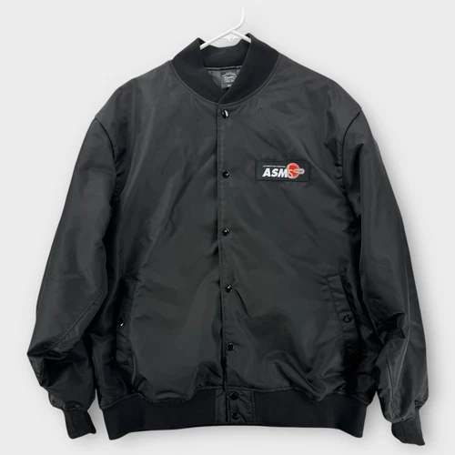 ASM IS DESIGN Bomber Jacket Mens XL Black Embroidered Honda Cars Yokohama NEW - product listing photo