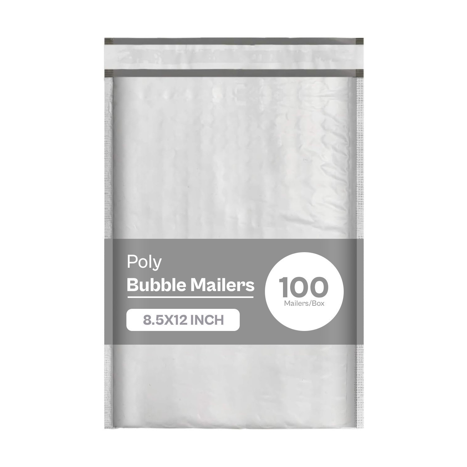100 Pieces #2 8.5" x 12" White Poly Padded Bubble Envelopes for Shipping