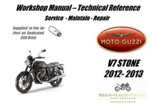 Moto Guzzi V7 STONE Manuale Officina Servizio Riparazione USB 2012 - 2013