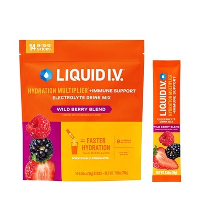 Liquid I.V.  Hydration Multiplier +Immune Support  Wild Berry Blend | Electro...