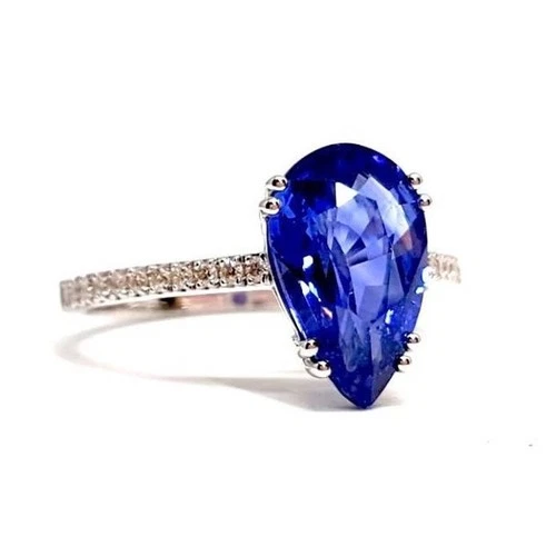 925 Sterling Silver Natural  Blue Tanzanite Handmade Ring Gift For Her