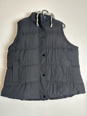 YYNUDA Womens Padded Gilet Hooded Body Warmer Black/grey Size 3XL