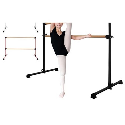 Portable Adjustable Ballet Barre 6FT Length with Premium Solid Wood and Stepless