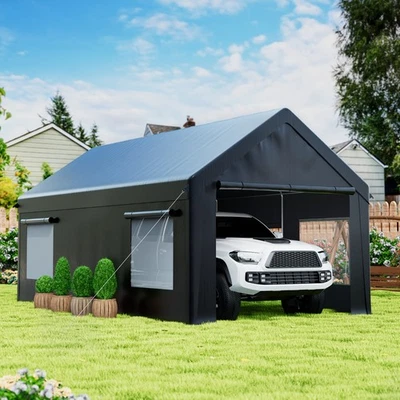 AIRWIRE 12 x 20FT Carport Canopy Heavy Duty Car Port with Side Doors Outdoor Car Shelter