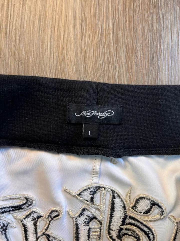 Ed Hardy RARE AOP Y2K Cotton Pajama Lounge Pants, Size Large - Image 4 of 4