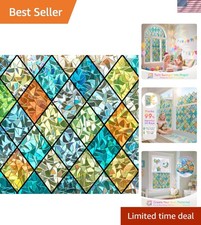 Window Privacy Film Stained Glass Decorative Rainbow Window Cling 3D Static C...