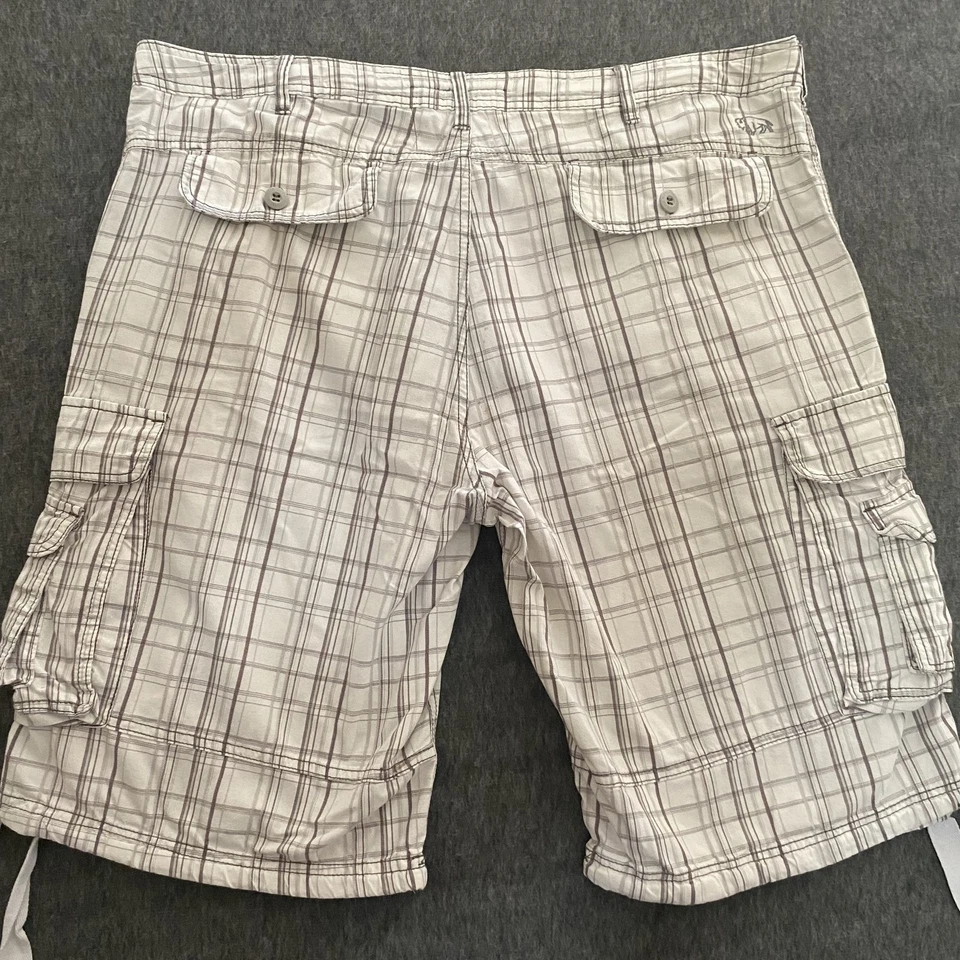 Buffalo David Bitton 工装短裤男式 38 格子休闲口袋户外夏季 — 第 4/4 张图片