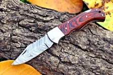 CUSTOM MADE HAND FORGED DAMASCUS STEEL FOLDING BLADE POCKET KNIFE ZS 435
