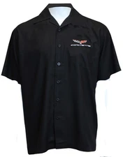 C6 Corvette Logo Embroidered Button Down Mechanic Crew Shirt Official Licensed