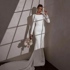 Elegant Wedding Dresses Luxury Bridal Dress Mermaid Backless Pearls Party Gowns