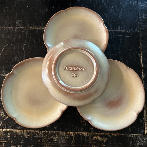 Set of 4 Frankoma Pottery in Tan Gold 5G - 7 1/4” Salad / Dessert Plates