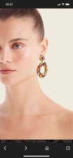 J. Crew Watusi Crystal Floral Wreath Earrings...
