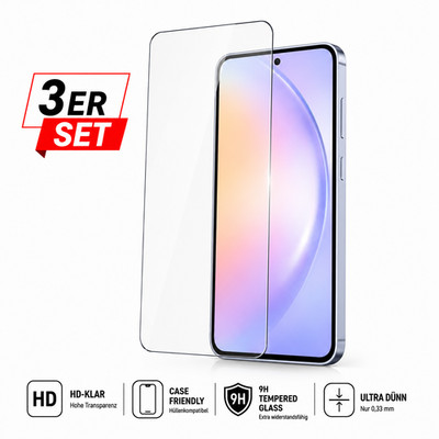 3x Premium 9H Echtglas Schutzglas für iPhone, Samsung, Xiaomi & Motorola