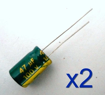CHONGX 2x condensateur 100V 47uF électrolytique Aluminium capacitor 8x12mm