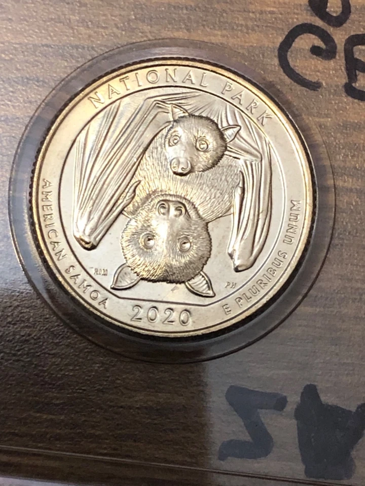 2020-W Quarter V75 Privy American Samoa Bat Obverse Struck Thru Error West Point - Image 4 of 4