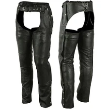 Genuine Leather Motorcycle Black Mens Leather Riding Biker Chaps Men's New Chaps