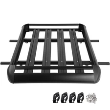 Black Aluminium Roof Rack Basket Tray Luggage Cargo Carrier with Bars XL-B